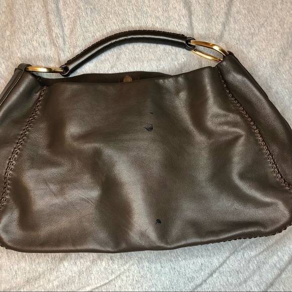 Sazaby large leather shoulder bag, chocolate brown - Picture 7 of 9